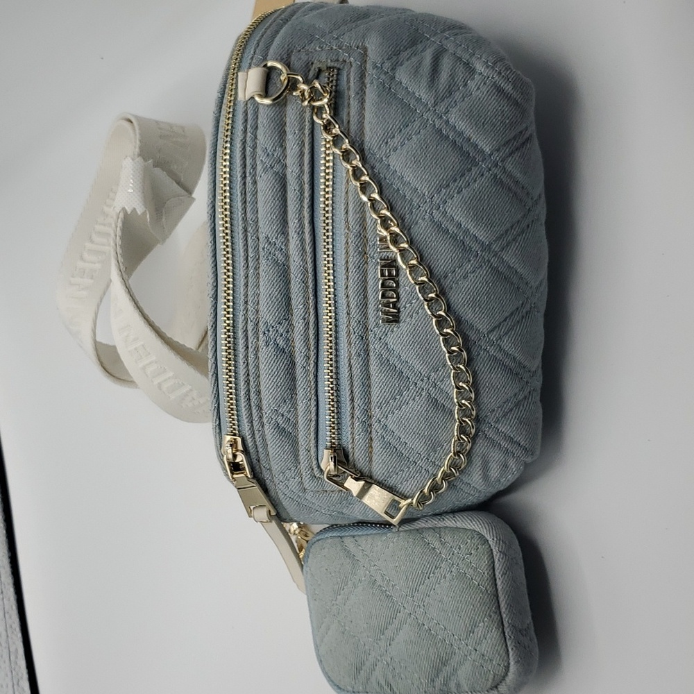 Madden NYC Quilted Denim waist crossbody bag